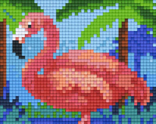 Flamingo One [1] Baseplate PixelHobby Mini-mosaic Art Kits